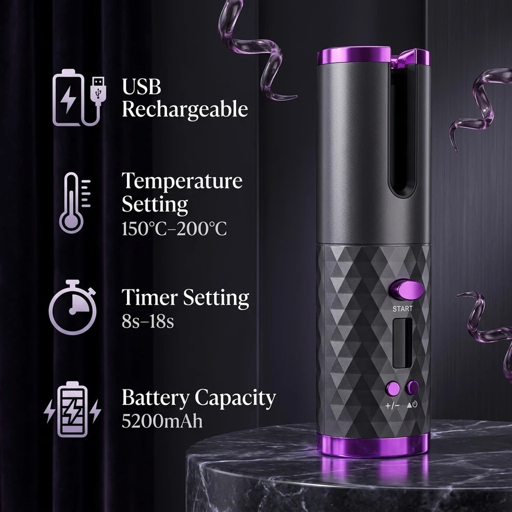 Portable Wireless Automatic Hair Curler