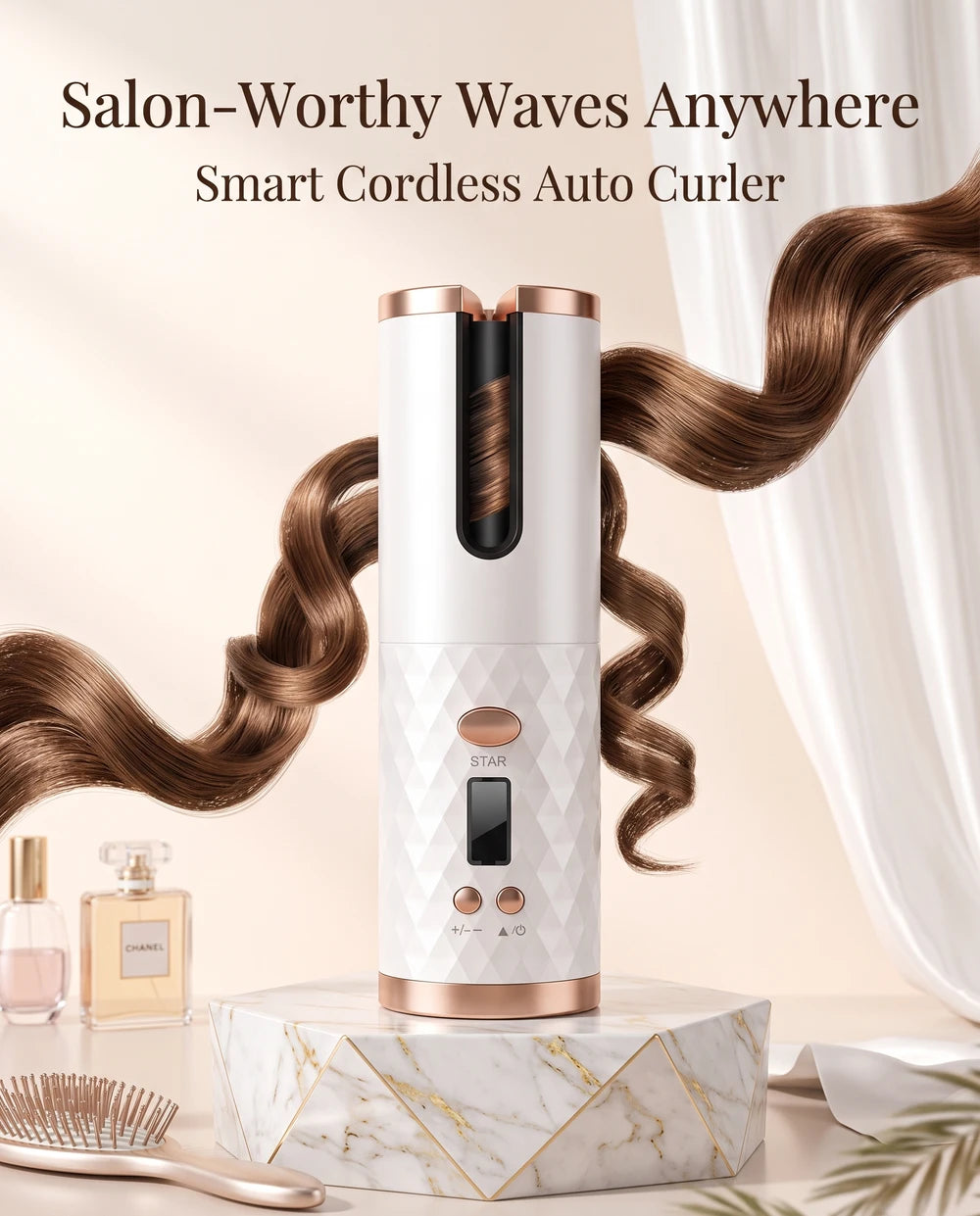 Portable Wireless Automatic Hair Curler