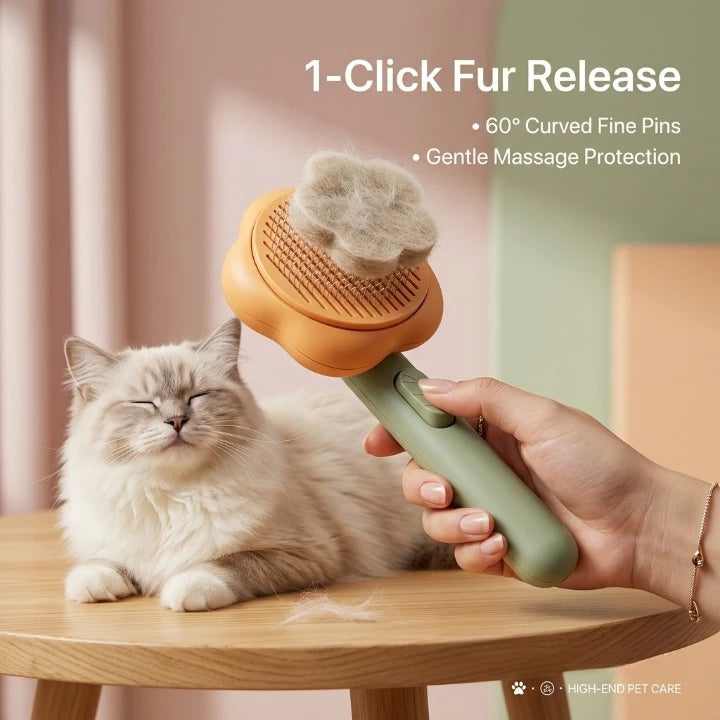 Curved Fine Pin Pet Slicker Brush