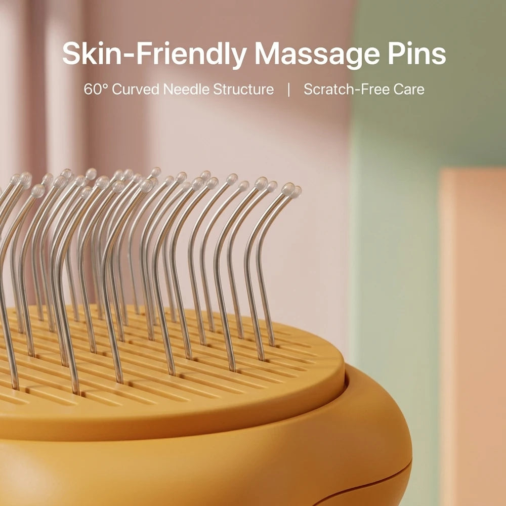 Curved Fine Pin Pet Slicker Brush