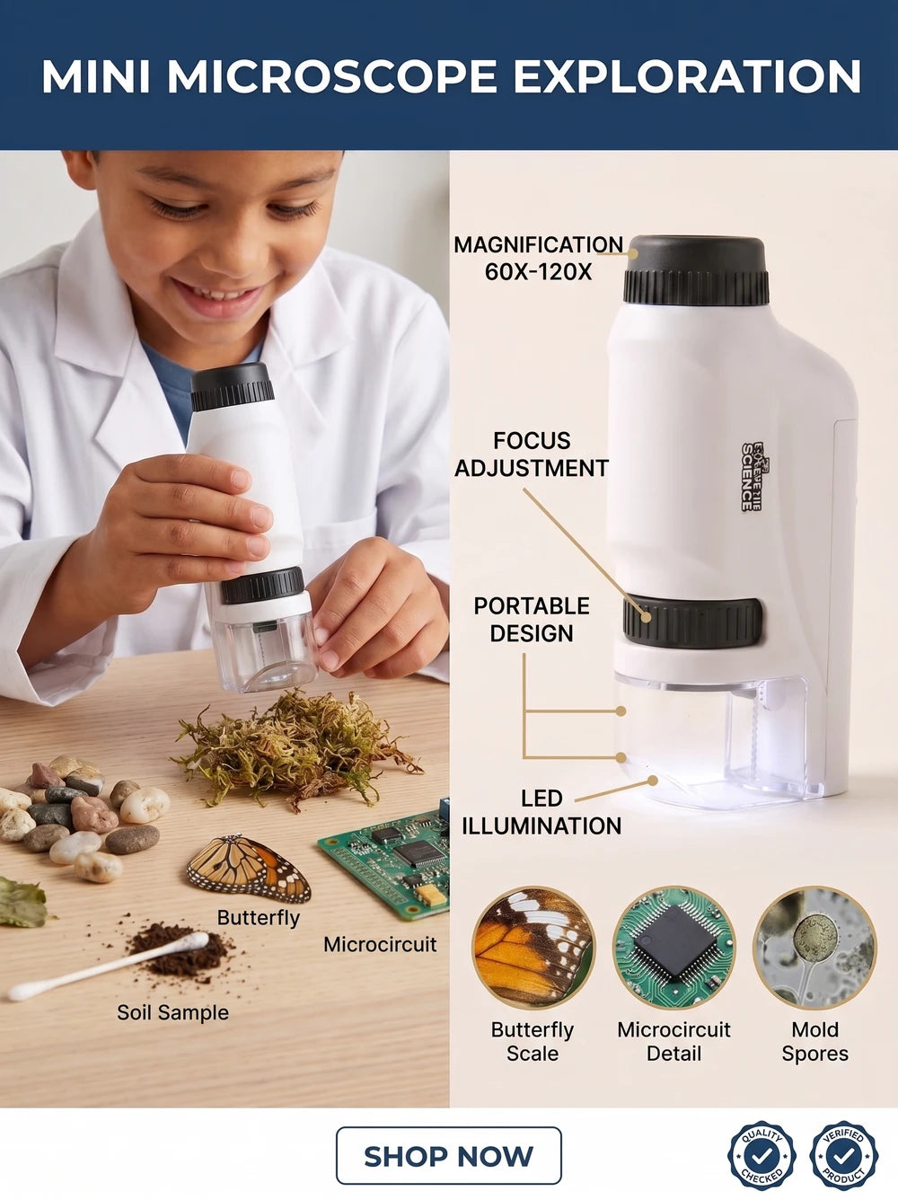 Handheld Kids Science Microscope